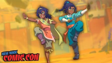 Pavi and Nisha in Avatar Seven Havens with New York Comic-Con Logo.