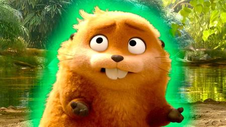 Mabel as a beaver in Hoppers.