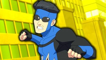 Invincible fighting in Season 4 against yellow city background.