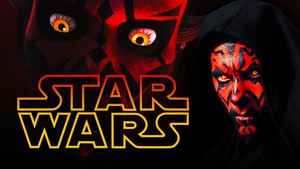 Darth Maul alongside Star Wars logo.