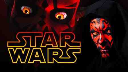 Darth Maul alongside Star Wars logo.
