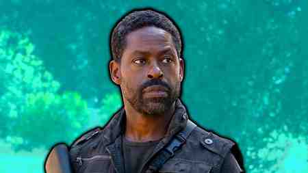 Sterling K. Brown in Paradise against teal background.