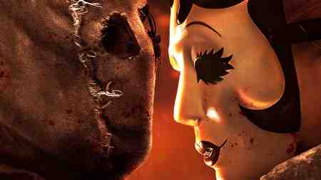 Madelaine Petsch wearing a mask in The Strangers.