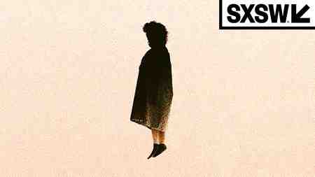 Sarah Yarkin in 'Visitors' short film; SXSW logo.