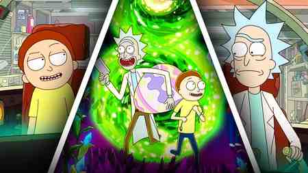 Rick and Morty leaving portal with Easter Egg