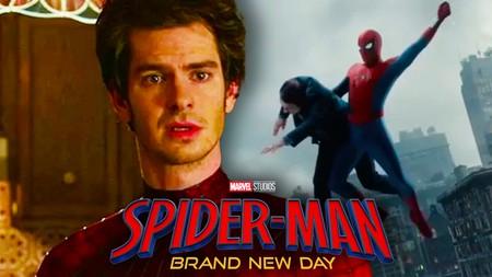 Andrew Garfield Spider-Man, Spider-Man saving Woman in Brand New Day.