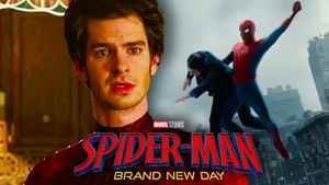 Andrew Garfield Spider-Man, Spider-Man saving Woman in Brand New Day.