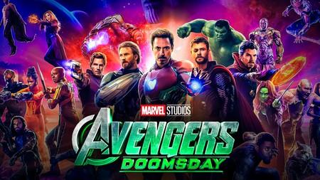 Avengers Doomsday heroes, logo.