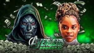 Doctor Doom and Shuri alongside Avengers: Doomsday logo.
