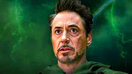 Robert Downey Jr in Doctor Doom robe