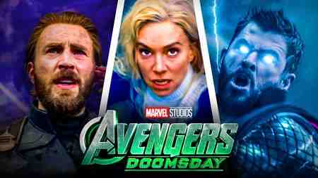 Steve Rogers, Sue Storm, Thor, Avengers Doomsday logo