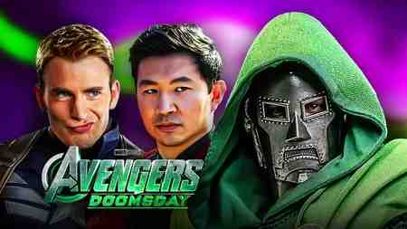 Avengers Doomsday logo, Steve Rogers, Shang-Chi, Doctor Doom