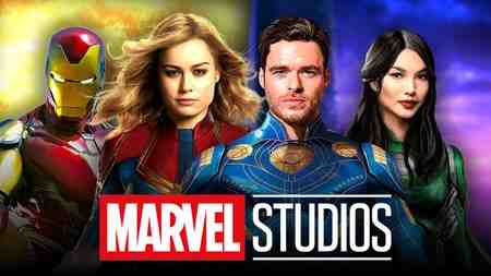 Iron Man, Captain Marvel, Ikaris, Sersi, Marvel Studios logo
