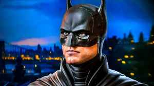 Robert Pattinson's The Batman in cowl