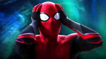 Spider-Man holding his head in dismay.