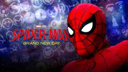 Tom Holland as Spider-Man, Spider-Man: Brand New Day logo.