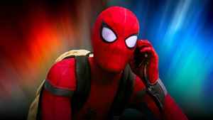 Spider-Man with a backpack and cellphone from 'Spider-Man: Homecoming.'
