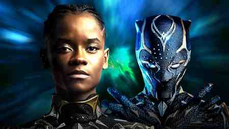 Letitia Wright Shuri as Black Panther.