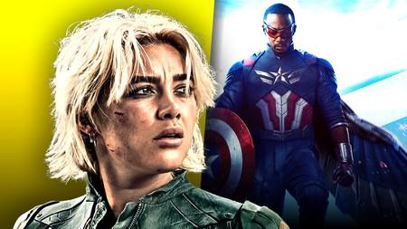 Florence Pugh as Yelena Belova, Anthony Mackie as Captain America