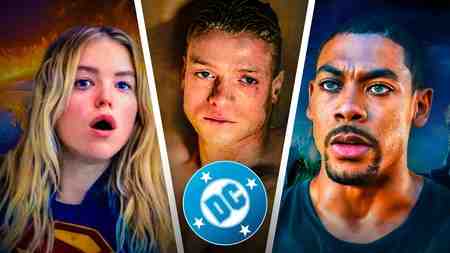 Supergirl, Clayface, John Stewart, DC logo