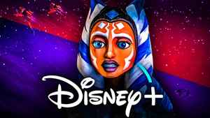 Ahsoka in animated Clone Wars series, Disney plus logo
