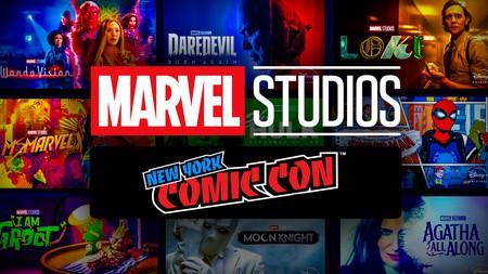 NYCC, Marvel Studios logos, tv shows in background