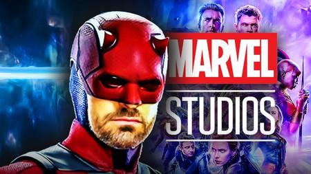 Charlie Cox as Daredevil, Marvel Studios logo.