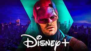 Daredevil in the MCU, NYC background, Disney Plus logo