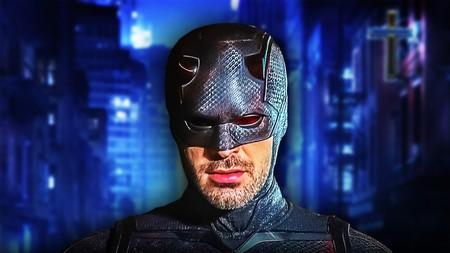 Charlie Cox in black Daredevil: Born Again suit.