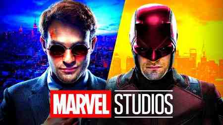 Charlie Cox as Matt Murdock and Daredevil, Marvel Studios logo