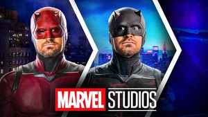 Daredevil red suit, Daredevil black suit, Marvel Studios logo