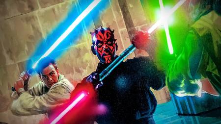 Darth Maul battling Jedis