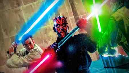 Darth Maul battling Jedis