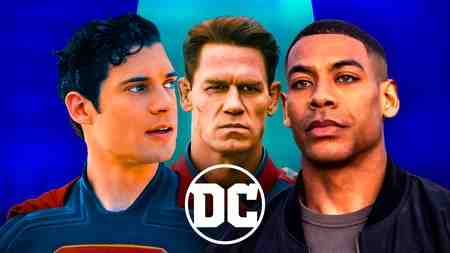 Superman, Peacemaker, Jon Stewart Green Lantern, DC logo