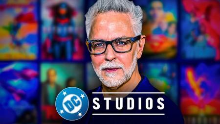 DC Studios logo, DC TV show posters, James Gunn face