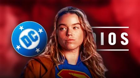 Supergirl in live action; DC Studios logo.