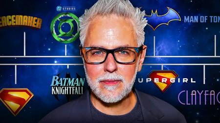 James Gunn, DC slate in background