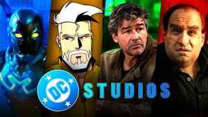 Blue Beetle, Rick Flag Sr., Hal Jordan, Penguin, DC Studios logo.