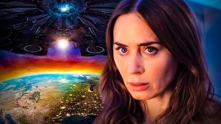 Emily Blunt in Disclosure Day, Independence Day poster.