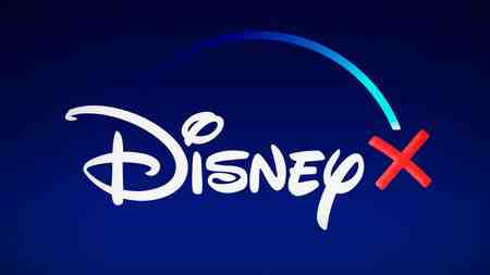 Disney Plus logo with red X on end.