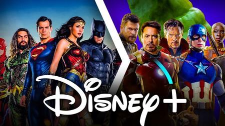 Marvel and DC superheroes, Disney plus logo