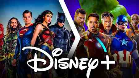 Marvel and DC superheroes, Disney plus logo
