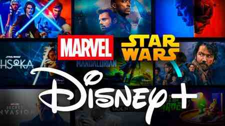 Marvel, Star Wars, and Disney Plus logos