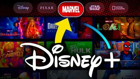 Disney Plus app visual, brand buttons on top