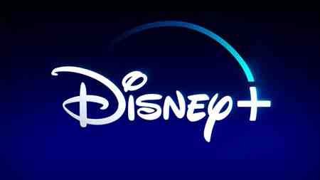 Disney plus logo, blue to black faded background