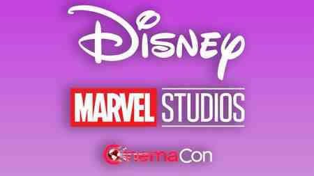 Disney, Marvel Studios, and CinemaCon logos.