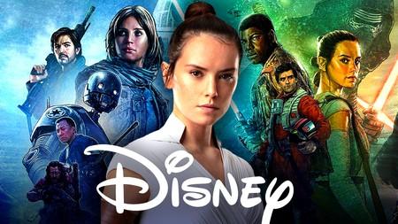 Daisy Ridley as Rey Skywalker with a painted Star Wars poster behind her