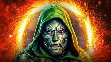 Doctor Doom with magic sling ring portal.