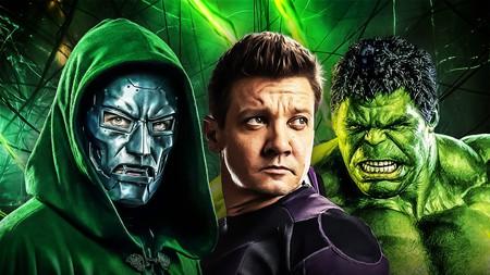Doctor Doom next to Hawkeye and the Hulk.