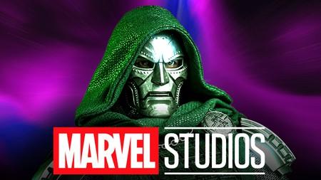 Doctor Doom behind the Marvel Studios logo.